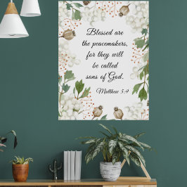 Poster Matthew 5 9 Bendito são os Peacemakers Beatitudes