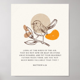 Poster Matthew 6:26 Olhe para as aves do ar
