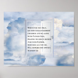 Poster Matthew 6:6 Quando você reza Bíblia cristã Verso