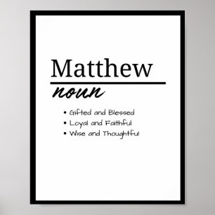 Poster Matthew, Definição de Nome Personalizado de Menino