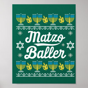 Poster Matzo Baller Long Sleeve Funny Hanukkah Oferece