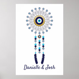 Poster Mau Nazar - Olho Mandala - Sonho Catcher de Azul D