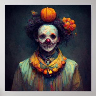 Poster Mau Palhaço. AI Criado Art Scary Halloween