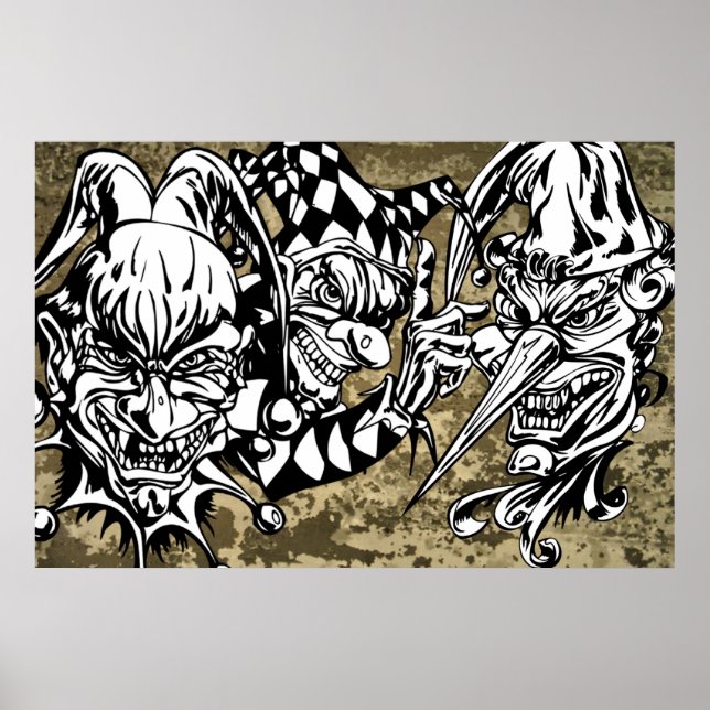 Poster Mau, Palhaços Assustadores (Frente)