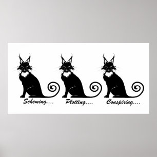 Poster Mau Plotting Cat Trio
