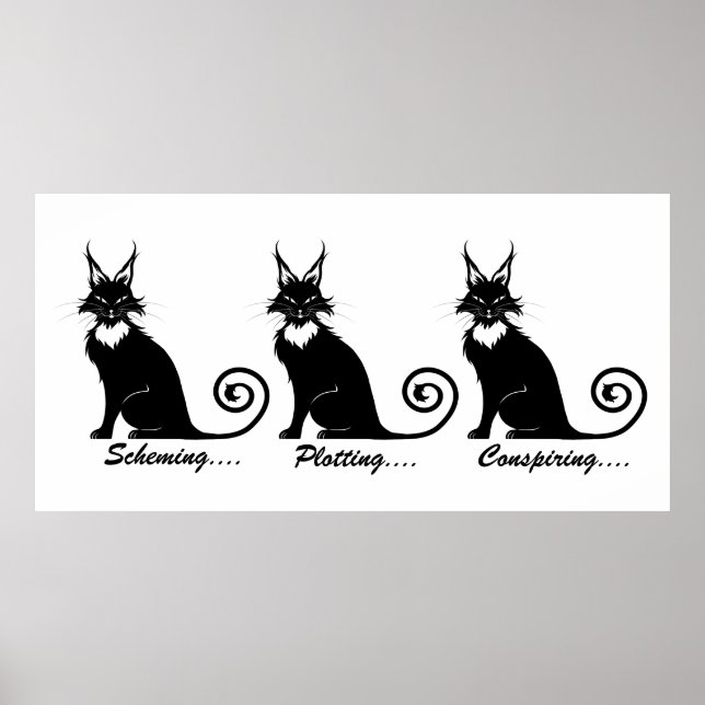 Poster Mau Plotting Cat Trio (Frente)