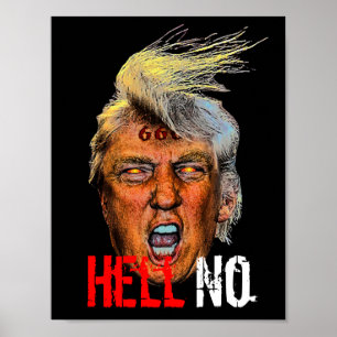 Poster Mau Trump Devil Anti Cristo - Inferno Não