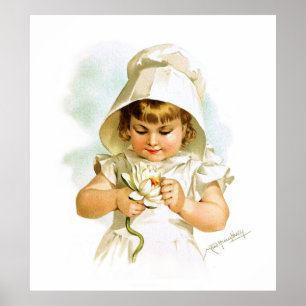 Poster Maud Humphrey: Menina do verão com lírio de águ