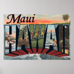 Pôster Maui, letra ScenesMaui de HawaiiLarge, HI