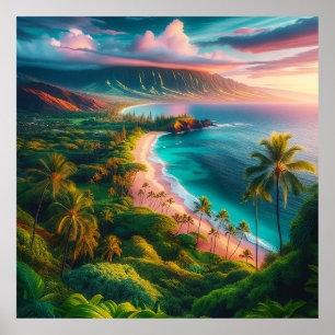 Poster Maui Tropical Hawaiian Island Paradise