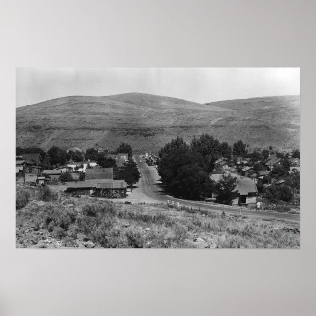 Pôster Maupin, Oregon Town View Business Section (Frente)