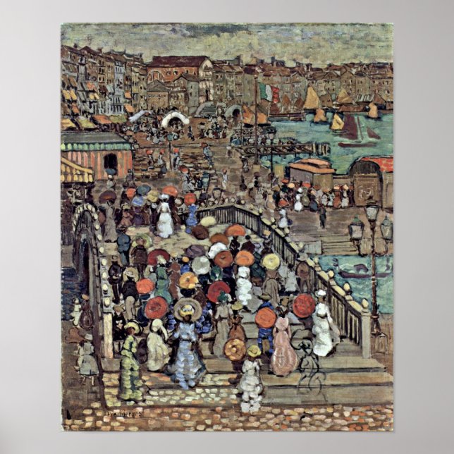 Pôster Maurice Brasil Prendergast - Ponte della Paglia (Frente)