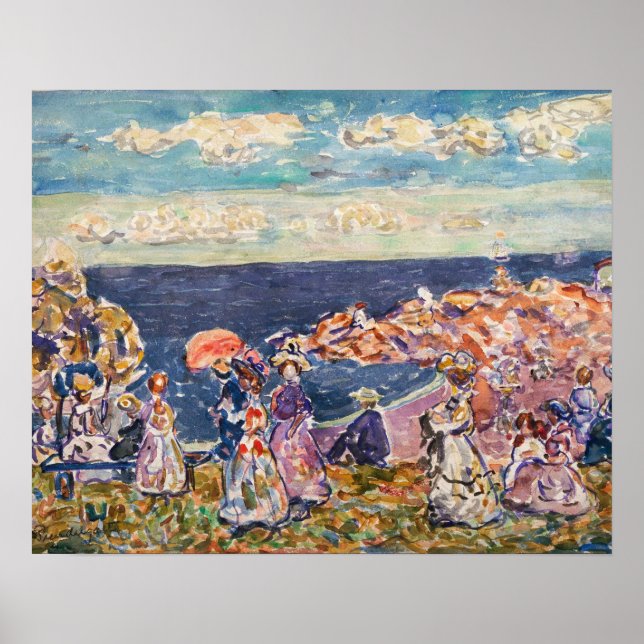 Poster Maurice Prendergast - Na Praia (Frente)
