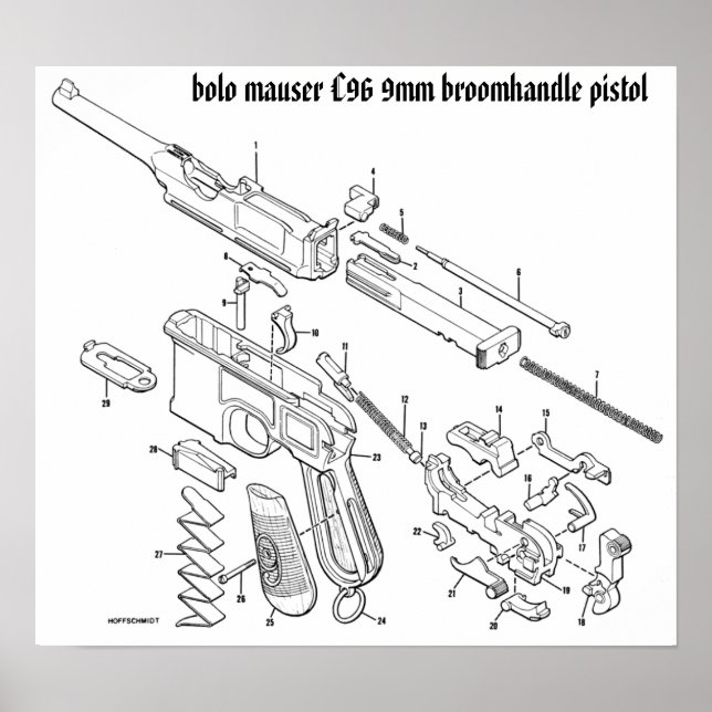 Poster Mauser C96 9mm (Frente)