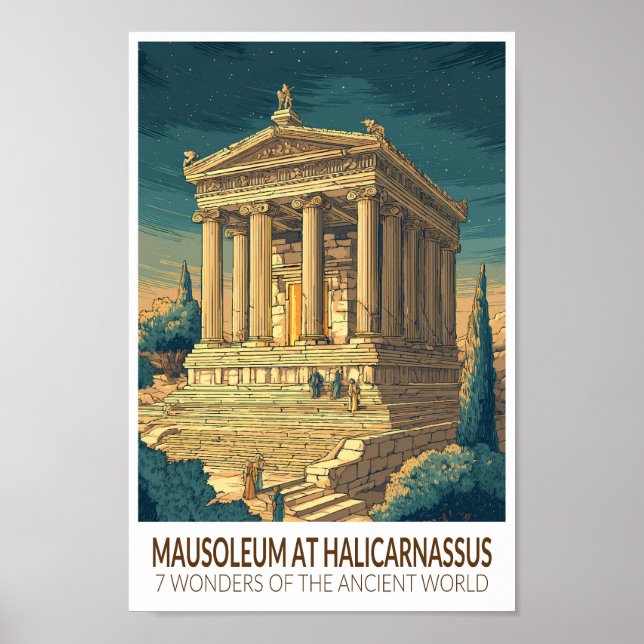 Poster Mausoleum at Halicarnassus 7 Wonders of the World (Frente)