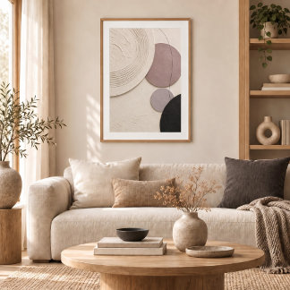 Poster Mauve Balance | Minimal Abstract Plaster Art Print