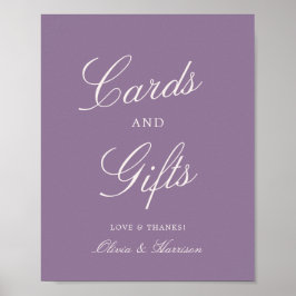 Poster Mauve Calligraphy Wedding Cards & Gifts Sign