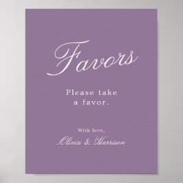 Poster Mauve Calligraphy Wedding Favor Sign