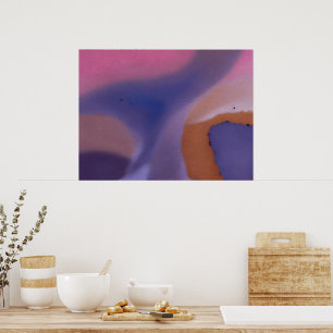 Poster “Mauve Mirage Flow” – Abstrato Rosa Azul Pêssego