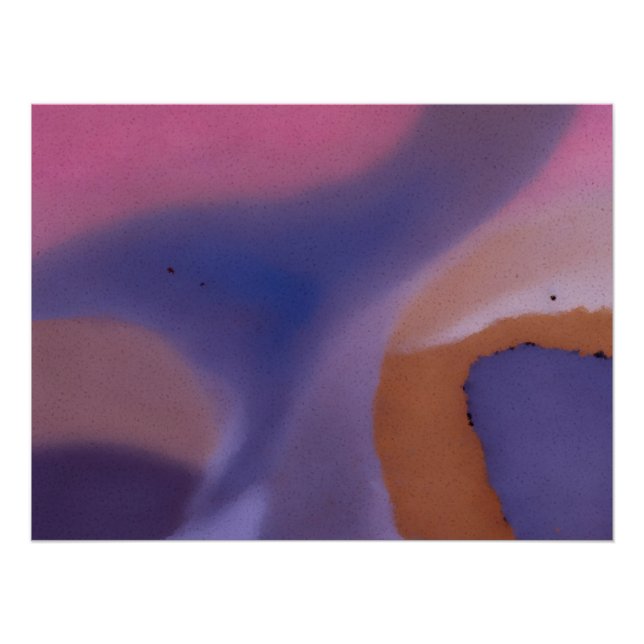 Pôster “Mauve Mirage Flow”  –  Abstrato Rosa Azul Pêssego (Frente)