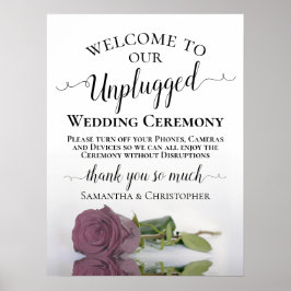 Poster Mauve Pink Rose Elegant Unplugged Ceremony