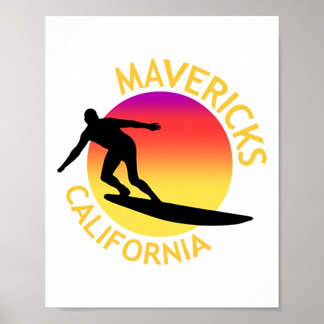 Poster Mavericks Surfing California Vacation  (Frente)