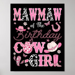 Poster Mawmaw Da Garota De Aniversário Western Rodeo Mawm