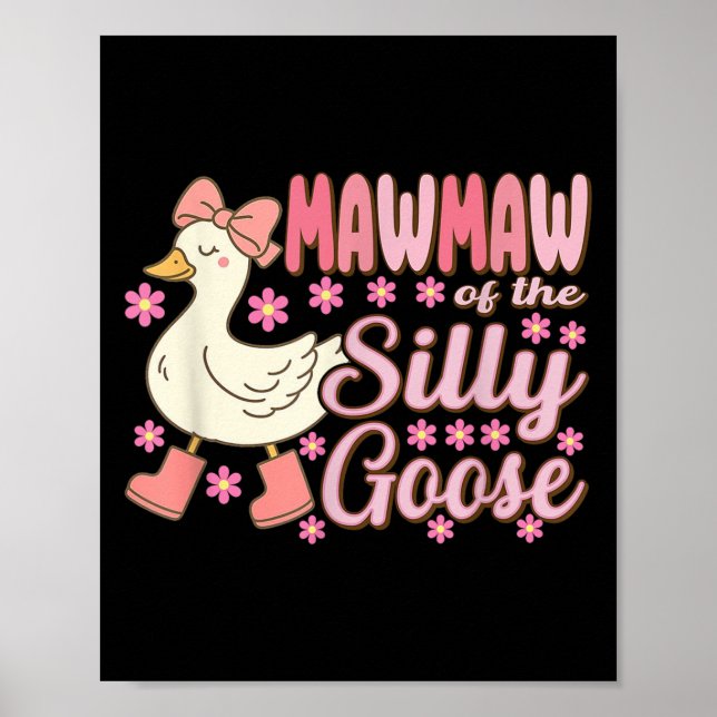 Poster Mawmaw Ganso Solto Piada de Aniversário Combinando (Frente)