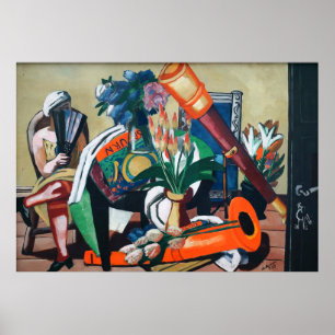 Poster Max Beckmann - Großes Stillleben mit Fernrohr