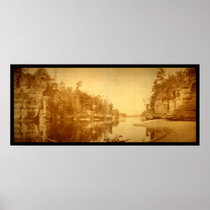 Pôster Maxilas da foto 1894 dos Dells de Wisconsin