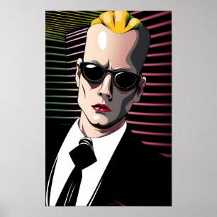 Poster Máxima Maneira de Cabeça Rumor Ken Gage Retrowave