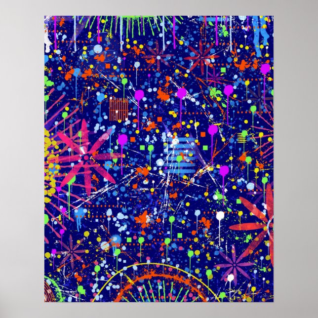 Poster Maximalismo Abstrato: Roda-gigante à Noite (Frente)