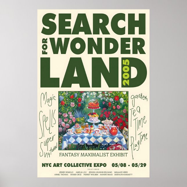 Poster Maximalist Garden Tea Party Art Print (Frente)