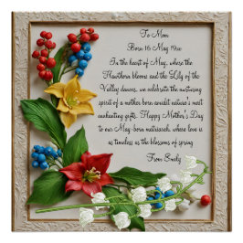 Pôster May Blossoms Hawthorn e Lily of the Valley