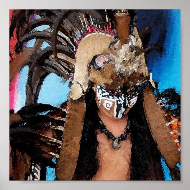 Poster Mayan Dancer-Male (Watercolor) (Frente)