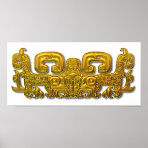 Poster Mayan Jaguar - Dourado