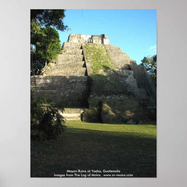 Poster Mayan Ruins em Yaxha, Guatemala (Frente)