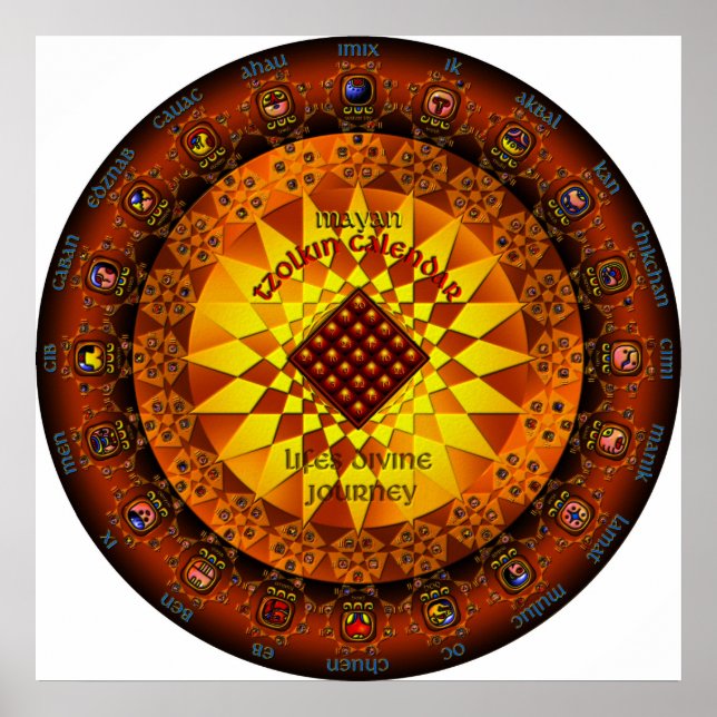 Pôster Mayan Tzolkin Calendar (Frente)