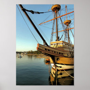 Poster Mayflower II e seu shallop