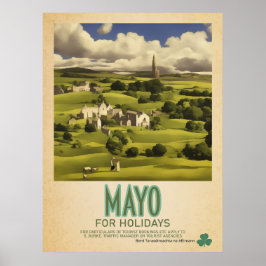Poster Mayo Ireland, Retro Irish Viagem Advert