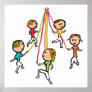 Poster Maypole Dançando
