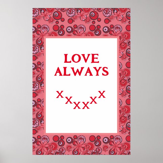 Poster Mazipoodles Floral Bubbles Love Kiss Red (Frente)