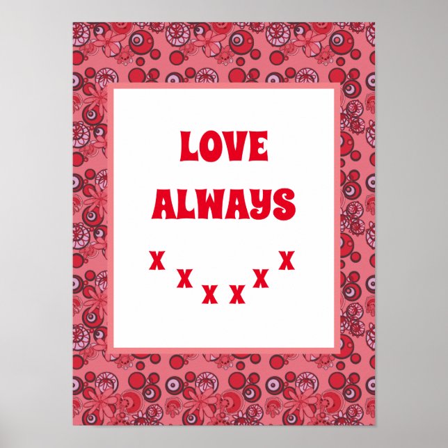 Poster Mazipoodles Floral Bubbles Love Kiss Red 2 (Frente)