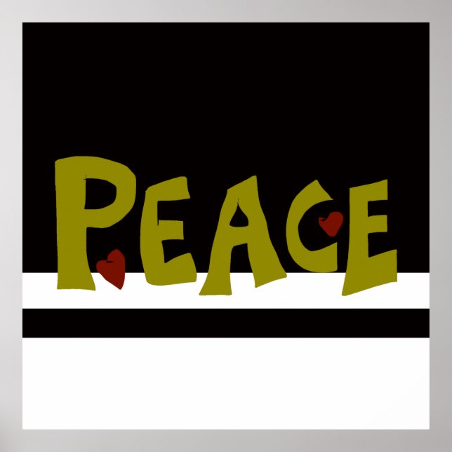 Poster MAZIPOODLES Peace Olive Green (Frente)