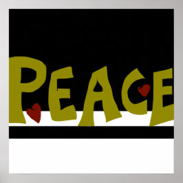 Poster MAZIPOODLES Peace Olive Green