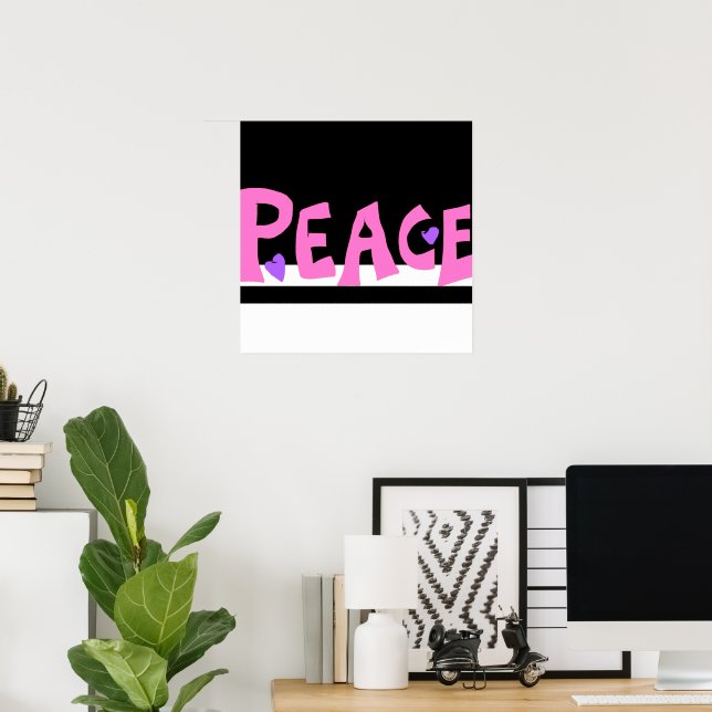 Poster MAZIPOODLES Peace Pink (Escritório em casa)