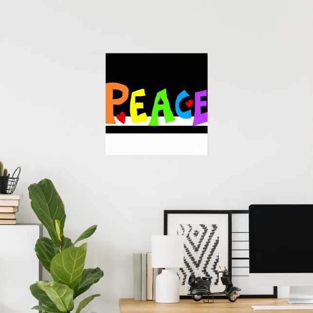 Poster MAZIPOODLES Peace Rainbow (Escritório em casa)