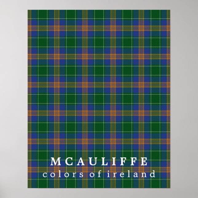 Pôster McAuliffe Tartan Colors da Irlanda (Frente)