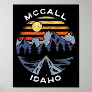 Poster Mccall Idaho Montanhas Férias Acampamento Lembranç