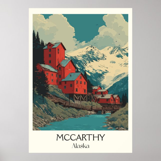 Poster McCarthy Alaska Historic Copper Town (Frente)